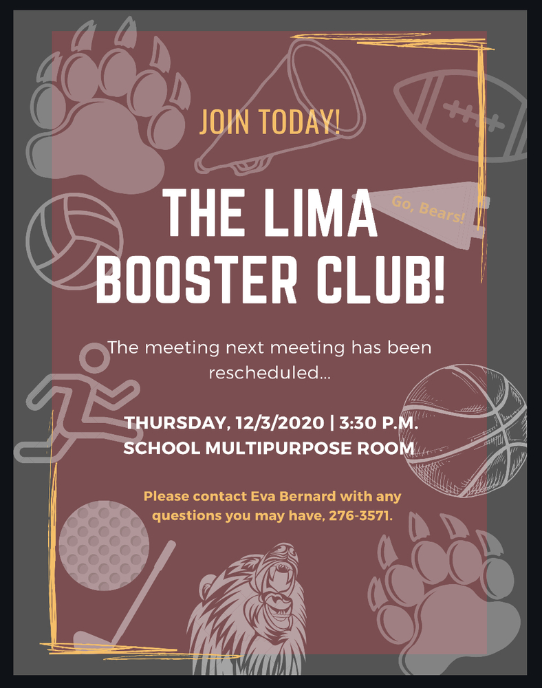 Lima Booster Club Meeting Rescheduled