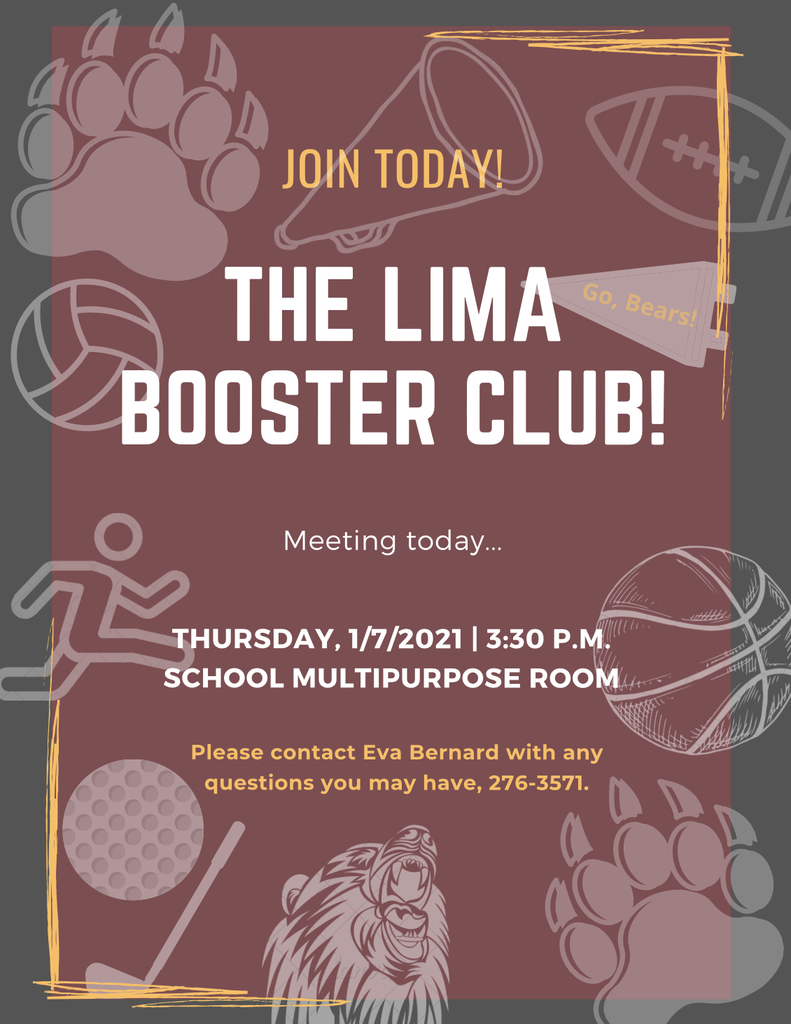 Booster Club meeting today at 3:30pm.